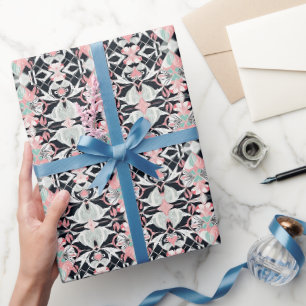 Midnight Bloom Valentines Day Wrapping Paper
