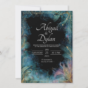 Midnight Bloom Wedding Invitation
