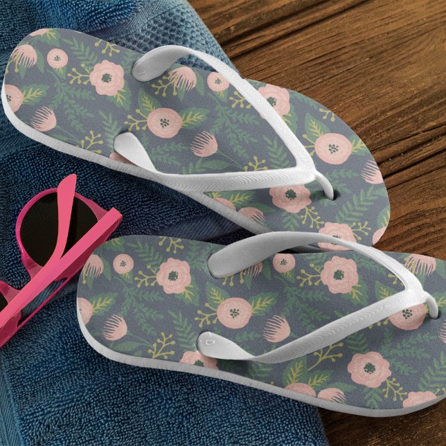 Midnight Blooms Monogram Jandals (Creator Uploaded)