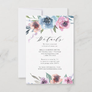Midnight Blooms   Wedding Details Card