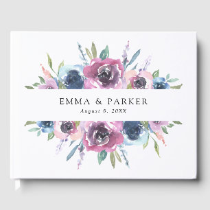 Midnight Blooms Wedding Guest Book