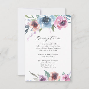 Midnight Blooms   Wedding Reception Card
