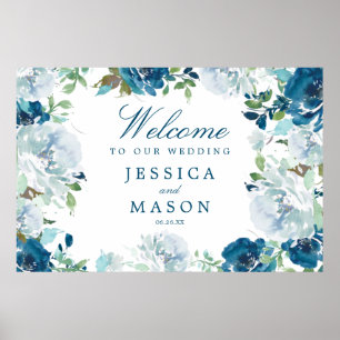 Midnight Blooms Wedding Welcome Sign
