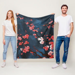 Midnight Blossoms Fleece Blanket