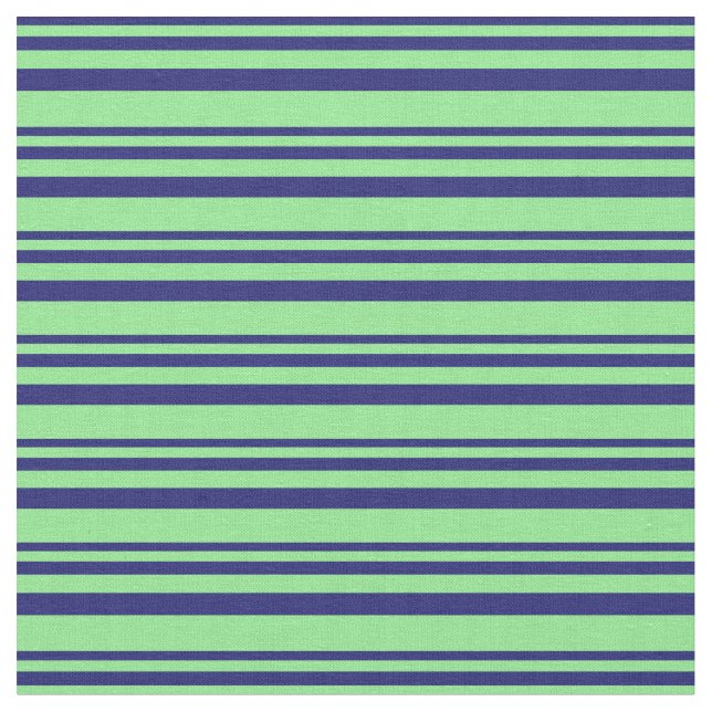 Midnight Blue and Light Green Pattern Fabric (Close Up)