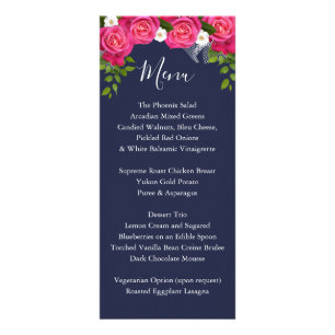 Midnight Blue and Pink Roses - Menu