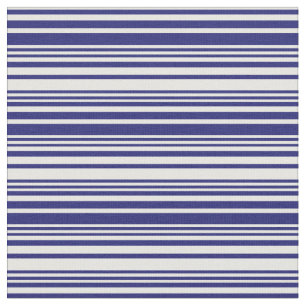 Midnight Blue and White Lined/Striped Pattern Fabric