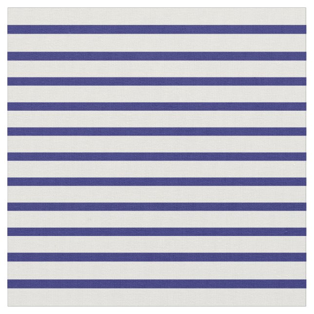 Midnight Blue and White Stripes Fabric (Close Up)