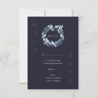 Midnight Blue and Wreath / Wedding Blue and Wreath
