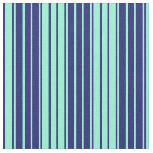 Midnight Blue & Aquamarine Coloured Stripes Fabric