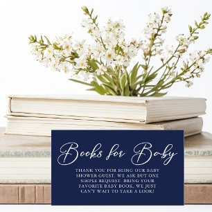 Midnight Blue Baby Shower Books for Baby Enclosure Card
