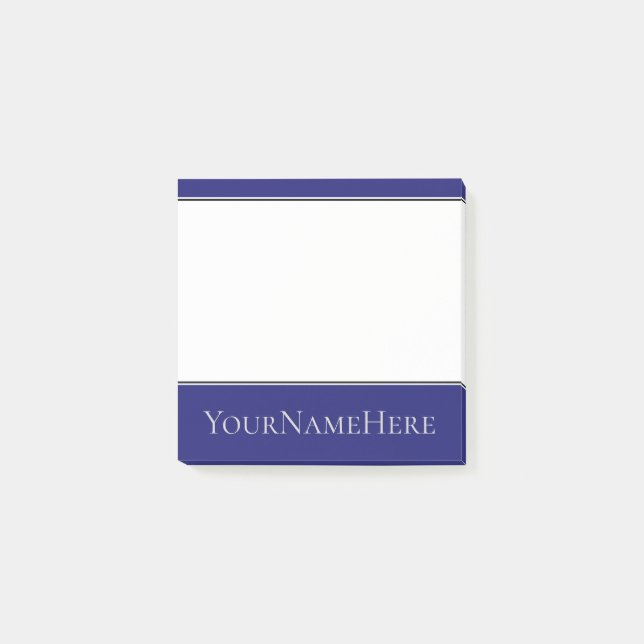 Midnight Blue Background and Light Grey Name Post-it Notes (Front)