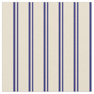 Midnight Blue & Beige Stripes Fabric