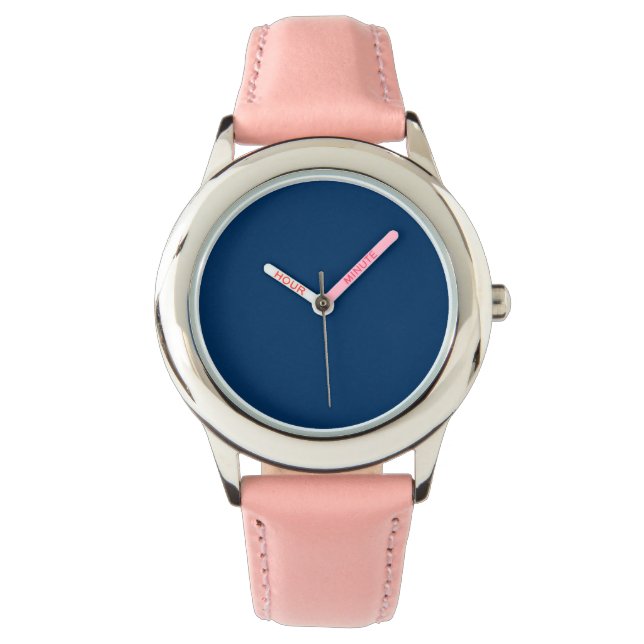 Midnight Blue & Blush Pink Custom Watch (Front)