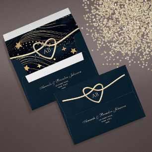 Midnight Blue Celestial Wedding Envelope