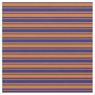 Midnight Blue & Chocolate Stripes Pattern Fabric