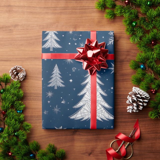 Midnight Blue Christmas Wrapping Paper (Holiday Gift)