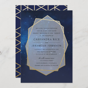 Midnight Blue Constellation Wedding Invitations