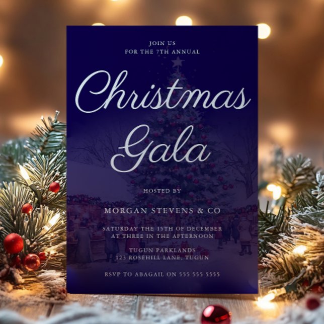 Midnight Blue Corporate Christmas Gala Party Invitation (Creator Uploaded)