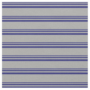 Midnight Blue & Dark Grey Lines Pattern Fabric