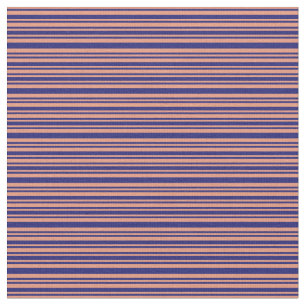 Midnight Blue & Dark Salmon Pattern Fabric