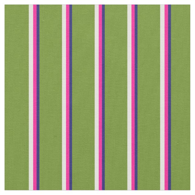 Midnight Blue, Deep Pink, Light Yellow, and Green Fabric (Close Up)