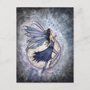 Midnight Blue Fairy Postcard by Molly Harrison