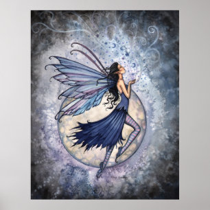 Midnight Blue Fairy Poster by Molly Harrison