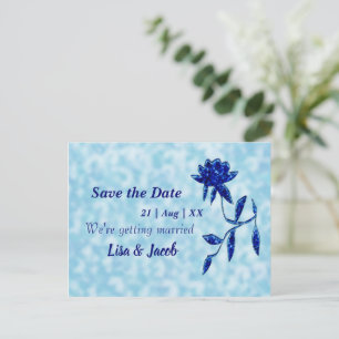 Midnight Blue Flora Postcard