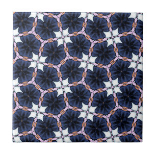 Midnight Blue Floral Tile