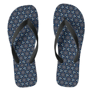 Midnight Blue Flowers Pattern Jandals