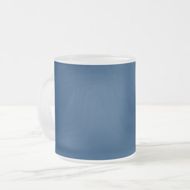 Midnight Blue Frosted Glass Mug – Customisable (Front Left)