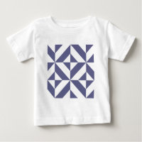 Midnight Blue Geometric Deco Cube Pattern