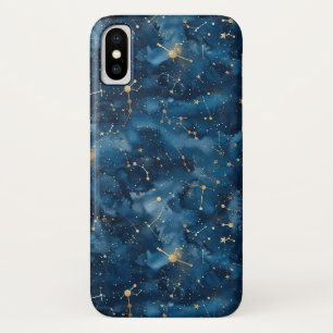 Midnight Blue Gold Cosmic Nebula Stardust Case-Mate iPhone Case