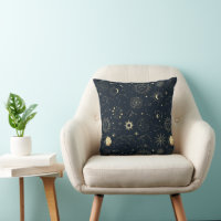 Midnight Blue Gold Star Constellation Pattern