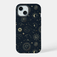Midnight Blue Gold Star Constellation Pattern