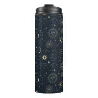 Midnight Blue Gold Star Constellation Pattern