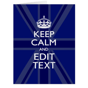 Midnight Blue Keep Calm and Your Text Union Jack