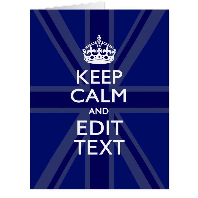 Midnight Blue Keep Calm and Your Text Union Jack (Front)