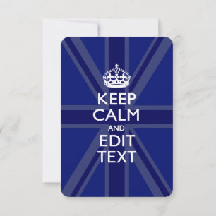Midnight Blue Keep Calm and Your Text Union Jack