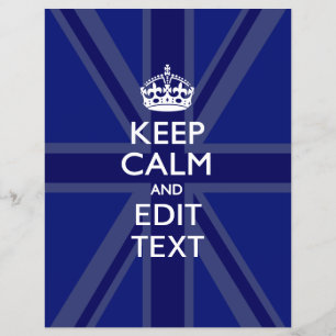 Midnight Blue Keep Calm and Your Text Union Jack Flyer