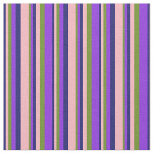 Midnight Blue, Light Pink, Green & Purple Coloured Fabric