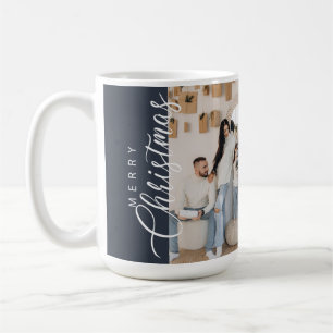 Midnight Blue Merry Christmas Photo Mug