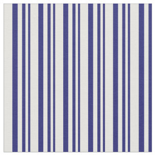 Midnight Blue & Mint Cream Coloured Lines Fabric