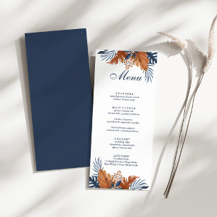 Midnight Blue Monstera Menu Card