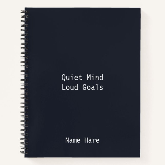 Midnight Blue Motivational Notebook – Personalised (Front)