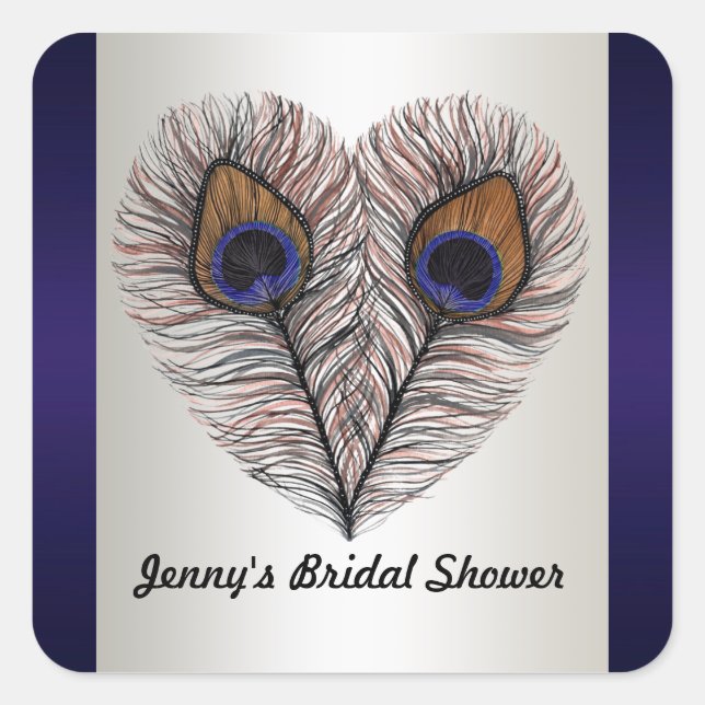 Midnight Blue Peacock Stickers (Front)