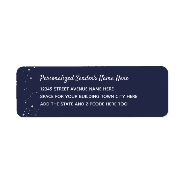 Midnight Blue Personalised Address (Front)