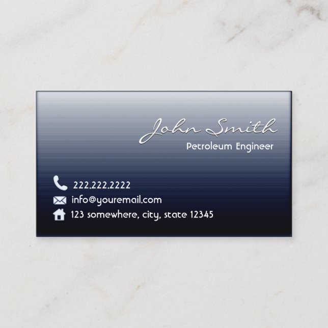 Midnight Blue Petroleum Engineer Business Card (Front)