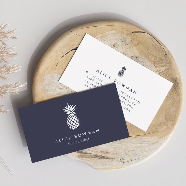 Midnight Blue Pineapple Business Card (Creator Uploaded)